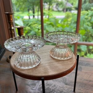 PartyLite Clear Glass Candle Holders